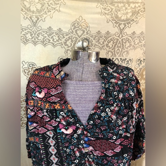 Bohemian Floral Print Top from Jaase small cropped style 70s - Picture 5 of 9